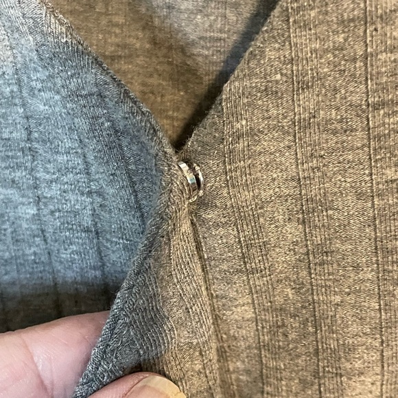 SOPHIE RUE Grey Ribbed V-Neck Surplice Long Sleeve Crop - Picture 3 of 7